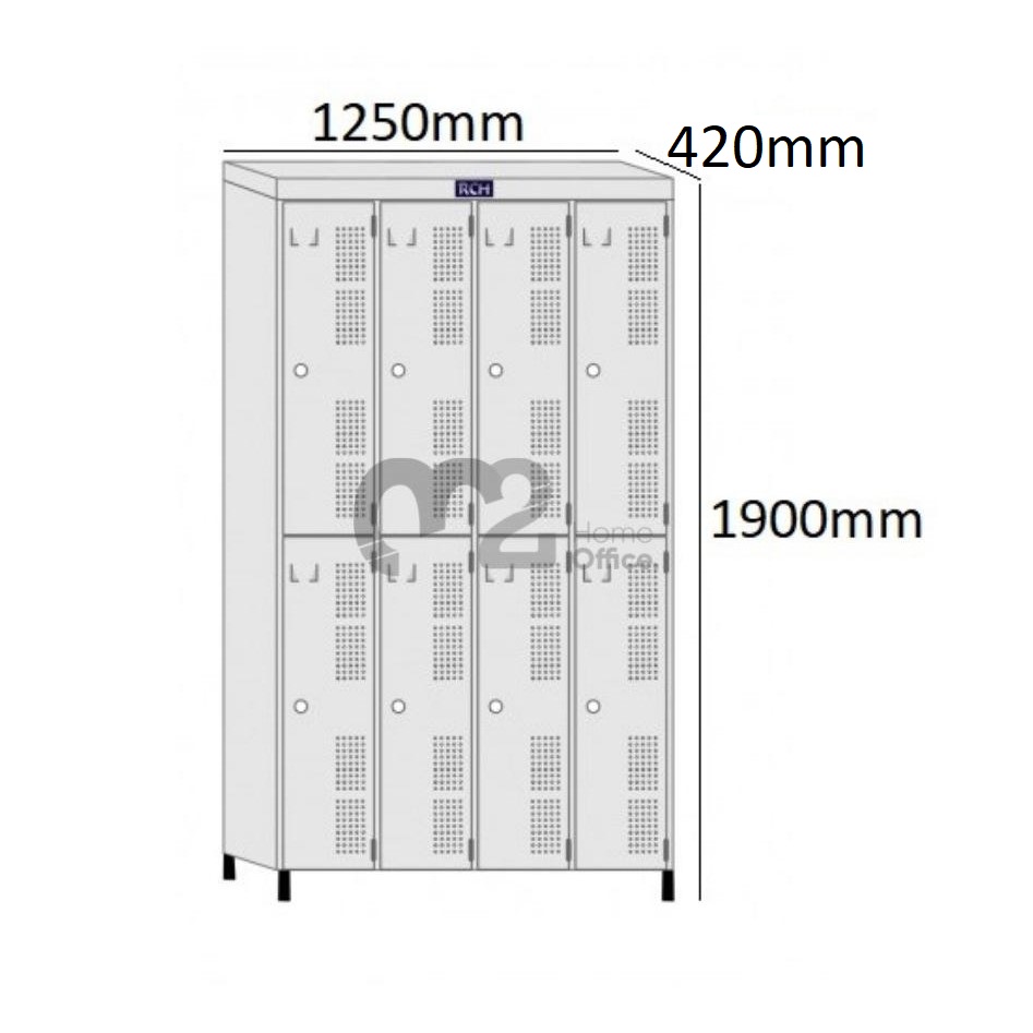 Roupeiro Para Vestiário RGRSP-8 Sobreposto com 8 Portas - com PITÃO - RCH